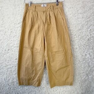 BDG Urban Outfitters Pleated Wide Leg Pants Size 2 Tan High Rise Cropped Chino